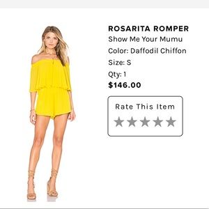 Off the shoulder daffodil yellow romper